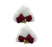 Barrettes for Fine Hair, Cute Hair Barrettes, Cat Ear Hair Barrettes, Cute Cat Ear Barrettes with Bow and Bell Plush Animal Hair Clips Perfect for Kids’ Costumes 1 Pair 8x6cm/3.15x2.36