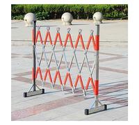 Barricada de metal ajustable, barrera de tráfico móvil expandible para cierres de carreteras, obras de construcción, diseño de tijeras, barandillas de seguridad plateadas duraderas