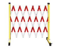 Barricada de metal expandible plegable industrial móvil con ruedas para seguridad de control peatonal y soluciones de gestión de tráfico