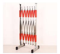 Barricada de metal extensible ajustable, barandilla retráctil para centros comerciales y garajes, rojo y plateado, 1,2 x 7 m, barrera de seguridad portátil, solución de control de multitudes