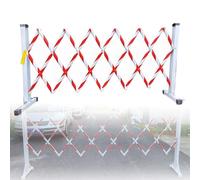 Barricada de metal retráctil portátil, valla de control de tráfico expandible con tiras reflectantes, ideal para obras de construcción y gestión de multitudes (4 m)