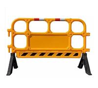 Barricada de seguridad, barrera de seguridad móvil expandible, barandilla de plástico amarillo para construcción, barrera de seguridad vial, 2 unidades de valla de advertencia móvil