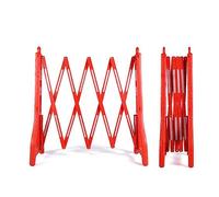 Barricada de seguridad, barricada móvil expandible, valla de tráfico portátil para exteriores, puerta de barrera de seguridad llena de agua, se extiende hasta 8.2 pies, color rojo, 96 x 37 x 250 cm