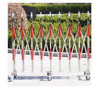 Barricada de seguridad expandible retráctil de acero inoxidable para valla de tráfico móvil, barrera de entrada, barandilla de obstáculos, color plateado, 1,3 x 2,5 m