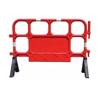 Barricada de seguridad móvil expandible, barandilla de plástico amarillo para construcción, barrera de seguridad vial, 2 unidades de valla de advertencia movible