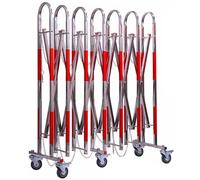 Barricada de seguridad móvil expandible, barrera de tráfico plegable de acero inoxidable con ruedas, valla de seguridad retráctil para exteriores para carretera y garaje, A-1,1 x 2,5 m