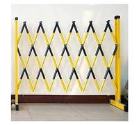 Barricada de seguridad plegable expandible, barrera de tráfico portátil, puerta de tijera retráctil para garaje y construcción al aire libre, amarillo y negro, tamaño: 8 x 4 pies