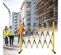 Barricada de seguridad plegable retráctil, ampliable, 1,2 m x 5 m, barrera de control de tráfico resistente para gestión de multitudes y seguridad de eventos, barandilla peatonal portátil