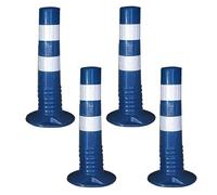 Barricada de tráfico de barrera de entrada - Conos de PU flexibles de 18/30" - Postes de precaución reflectantes de alta visibilidad(Blue,4 Pack/17.7in)