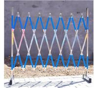 Barricada de tráfico retráctil, barrera de seguridad plegable móvil con ruedas para bloqueo rápido de áreas, seguridad en sitios de construcción y eventos, dimensiones: 1,2 x 4 m