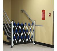 Barricada De Tráfico Retráctil Con Puerta Plegable, Puerta De Barricada, Barricada Móvil Expandible, Barricada Metálica Industrial Expandible, Móvil Para Centros Comerciales, Garajes Y Entradas De Ve