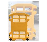 Barricada de tráfico retráctil portátil con ruedas, puerta de seguridad móvil y barrera de estacionamiento, juego de valla de seguridad amarilla (9 piezas) para una fácil instalación y control de