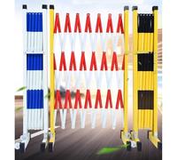 Barricada Industrial Extensible, Barrera metálica Plegable, Barrera de Seguridad móvil, Valla de tráfico retráctil para garajes y escuelas (Azul y Blanco, 1x3 m).