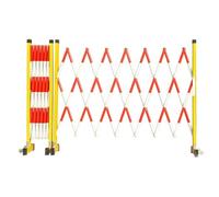 Barricada Industrial Extensible de 1,2 x 9 m, Puerta de Barrera móvil Flexible, Valla de tráfico Ajustable, Barrera de Seguridad de fácil Montaje con Ruedas.