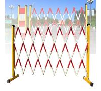 Barricada metálica expandible con Puerta con Ruedas, Valla de tráfico retráctil fácil de Usar y Ajustar, con Puerta Ajustable para Mascotas.