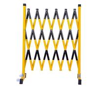 Barricada metálica Extensible: Valla de Seguridad fácil de Montar con Ruedas, Valla de tráfico Ajustable, Valla telescópica portátil para Interiores y Exteriores.