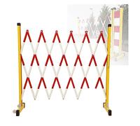 Barricada móvil extensible, barrera de seguridad fácil montar con ruedas, valla entrada for construcción garajes, puerta tijera retráctil for tráfico(L400cm/13.1ft)