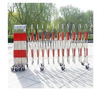 Barricada móvil Extensible - Barrera metálica de Seguridad Industrial, Valla de Seguridad retráctil para Control de tráfico, Uso Escolar y hospitalario (Rojo/Plateado, tamaño: 1,1 x 7 m)