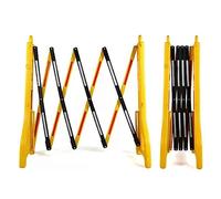 Barricada móvil Extensible, Valla de tráfico retráctil de plástico para Exteriores, Barrera de Seguridad portátil rellenable con Agua, Extensible hasta 2,5 m (8,2 pies),