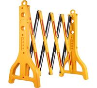 Barricada móvil plegable, valla de tráfico retráctil, extensible hasta 8.3 pies, barreras de seguridad portátiles llenas de agua para seguridad vial, barrera de plástico para exteriores