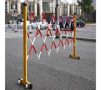 Barricada plegable portátil, barrera de tráfico retráctil de 1,2 x 2,5 m, valla de seguridad roja móvil para gestión de eventos y control de zonas de construcción, barandilla de carretera