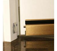 Barrido de puerta automático ajustable de aluminio con kit de montaje,Sello de umbral montado en superficie(Złoty,38.6in/98cm)