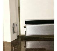 Barrido de puerta automático ajustable de aluminio con kit de montaje,Sello de umbral montado en superficie(Silver,29.9in/76cm)