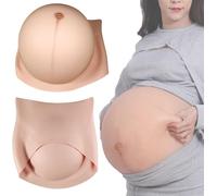 Barriga De Embarazada Falsa De Silicona Realista para Gemelos, Ligera Y Rellena De Algodón, Cosplay De Maternidad De 3 A 10 Meses. #04 Medium