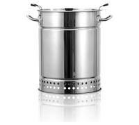 Barril Asador de Carne Sin Humo Interior, Parrilla de Barbacoa de Carbón Sin Humo BBQ Portátiles con Forma de Barril Envolvente de Acero Inoxidable para Exteriores Silver Large