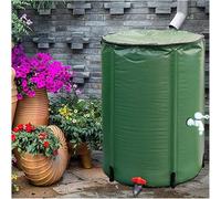 Barril de agua de lluvia plegable portátil de 50 litros con grifo, sistema de recogida de agua de lluvia, incluye kit de filtro y desbordamiento, verde, ideal para jardinería ecológica y conservación