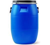 Barril De Almacenamiento Azul De 60 litros De Alta Resistencia con Tapa - Tambor Versátil De Boca Ancha para Uso Doméstico, Agrícola, En Garaje E Industrial