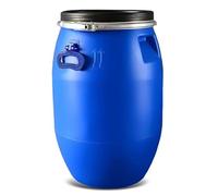 Barril de Almacenamiento de Agua de Plástico con Tapa Azul Tambor Abierto con Anillo de Cierre Contenedor Grande para Almacenamiento de Agua a Largo Plazo y Transporte(30L)