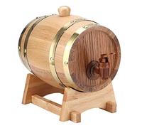 Barril de envejecimiento de roble de 1,5 l, mini barril de whisky de madera, barril de roble carbonizado, dispensador de barril de whisky, barril de madera vintage con soporte y