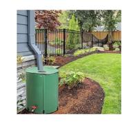 Barril de lluvia ecológico de 250 L, tanque de almacenamiento de agua portátil para exteriores con filtro para riego de jardín y recolección de agua de lluvia (verde)