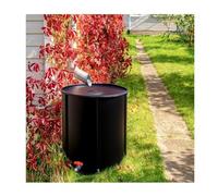 Barril de lluvia plegable de 250 litros con marca de volumen, portátil, para recolección de agua de lluvia, ahorro de espacio, solución de almacenamiento de agua al aire libre (negro)