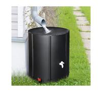 Barril de lluvia plegable de 500 l, tanque de almacenamiento de agua portátil ecológico para jardín al aire libre y patio, bolsa de recogida eficiente de agua de lluvia (negro)