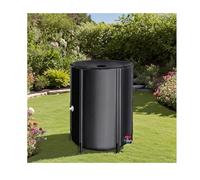 Barril de lluvia plegable portátil de 380 L, tanque de recogida de agua de PVC que ahorra espacio para jardín y uso al aire libre, sistema eficiente de almacenamiento de agua de lluvia (negro)