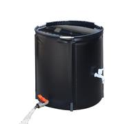 Barril de lluvia plegable, sistema portátil de recogida de agua de lluvia de PVC con grifos y kit de desbordamiento para jardinería ecológica y riego eficiente del jardín