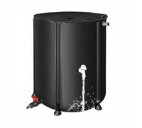 Barril de lluvia plegable, sistema portátil de recogida de agua de lluvia para canalón de bajante de canalón, capacidad de 198 galones