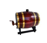 Barril de Madera Artesanal con Aros de LatóN, Barril de Whisky con Grifo y Soporte, para AñEjar Vino, para Exhibir en el Bar de Casa(A,5L)