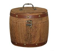 Barril de madera de la hoja de té, mini caja de almacenamiento de madera del barril de la antigüedad portátil para el almacenamiento de alimentos