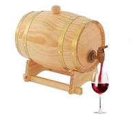 Barril de madera de pino, barril de vino con grifo de 3 L, maduración del vino y almacenamiento de vino en tu propia casa, barril de vino rústico para fiestas de bar, bodega, acolchado duradero, 16 x