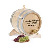 Barril de madera personalizado de 2 litros, incluye grifo de latón, regalo para el día del padre personalizado, divertido regalo para hombres, barril de roble pequeño para ron, whisky o vino (texto