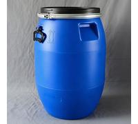 Barril de Plástico Azul Grande con Tapa Barril Abierto con Anillo de Cierre Contenedor de Agua para Almacenamiento Transporte Uso Industrial y Recolección de Agua de Lluvia(50L)