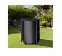 Barril de recogida de agua de lluvia portátil de PVC de 750 L, tanque de almacenamiento de agua al aire libre para riego de jardín y césped, sistema de depósito de líquido duradero (negro)