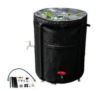 Barril de recogida de agua de lluvia Tanque de agua portátil a prueba de | Colector de agua de lluvia para uso de agua de lluvia y riego de jardines fuera de la casa en el canalón, para regar