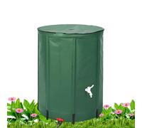 Barril de recogida de agua - Depósito de tapa de 26 galones | de recolección de PVC con red de filtro, grifo de espita, válvula de rebosadero, diseño de almacenamiento plegable para riego de