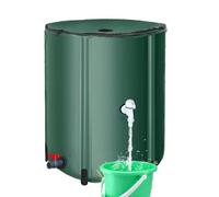 Barril de recolección de agua de lluvia - Barril plegable de PVC de 100 litros, sistema de contenedor de recogida de agua, tanque de agua de lluvia resistente con kit de desbordamiento de espiga de