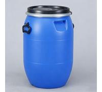 Barril de Transporte de Plástico Azul, Depósito de Agua con Tapa, Barril Abierto con Anillo de Cierre, Contenedor Industrial Hermético para Almacenamiento y Envío en Exteriores(30L)