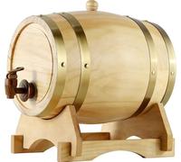 Barril de Vino de Madera de Roble con Base y Tapa Sellada, Barril Decorativo RúStico para Bar y Regalo (5l 10l 15l 20l 30l 50l)(F,15L)